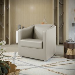 Poltrona Decorativa Mariana Corino Bege Dal Poz Estofados - 1