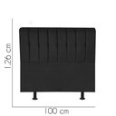 Ver imagem 2 de Cabeceira Estofada Kiara 100cm Solteiro Box Quarto Corino Preto - Gat Magazine