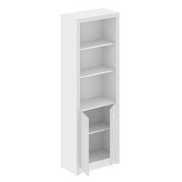 Armário Alto para Escritório 171,5x60cm com 2 Portas e 5 Prateleiras Branco - 4