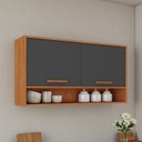 Ver imagem 1 de Armário de Cozinha 2 Portas 120cm Cinza/Cinamomo/Grafite