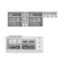 Ver imagem 3 de Kit Cozinha Modulada 6 Peças Americana 3 Aéreos + 2 Balcões + 1 Complemento sem Pia Cz153 Branco