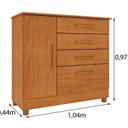 Ver imagem 7 de Conjunto Guarda Roupa Casal com Puxador MDF Portugal com Pés, Cama Casal Monaco e Cômoda Chicago Beg