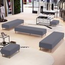 Ver imagem 6 de Kit 02 Puffs Decorativo Sala de Estar Bali W01 Pés Palito 210x60cm Suede Cinza - Lyam Decor