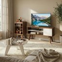 Ver imagem 1 de Sala de Estar Frank - Rack Tv 50'' - Mesa Centro - Mini Bar/adega Pinho / Off White