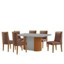 Ver imagem 2 de Mesa de Jantar Aspen 180cm Tampo Mdf e Vidro 6 Cadeiras Lisboa Tork /nat/off/serig. Off