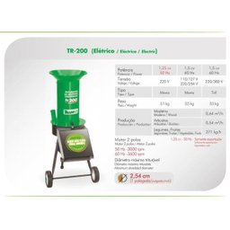 Triturador Resíduos Orgânicos Trifásico 1,5CV Trapp TR 200 - 380V - 2