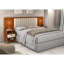 Ver imagem 2 de Cabeceira Queen Box Onix Estofada C/ Mesa de Cabeceira Gaveta e Prateleira - Vitamov: Cinamomo/off