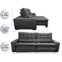 Ver imagem 2 de Sofá Retrátil e Reclinável 3,12m Molas Ensacadas Cama inBox Catar Velusoft Cinza