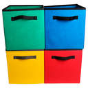 Ver imagem 2 de Kit 4 Caixa Organizadora de 28x30x28 Colorida com Alça