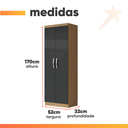 Ver imagem 3 de Armário Multiuso Organizador Lavanderia 2 Portas 3 Prateleiras 1,70m New Aramóveis