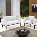 Ver imagem 2 de Namoradeira e Poltrona Base Madeira Preto Marisa Bouclê Off White D03 - D’Rossi