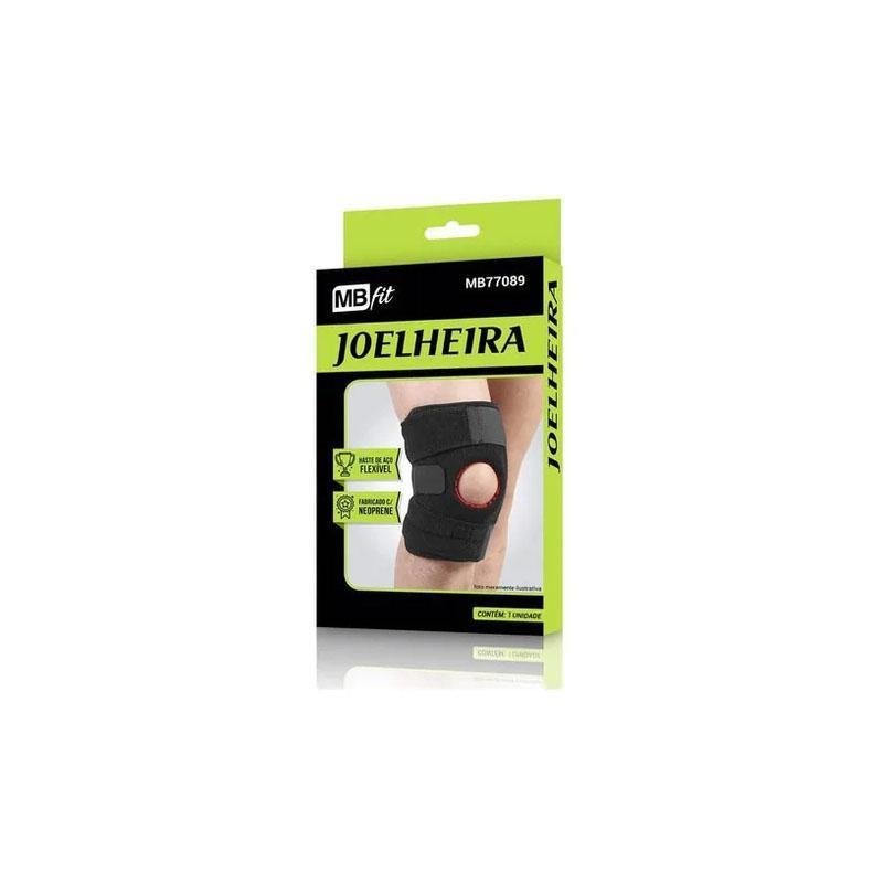 Joelheira Neoprene Ajustável Reforço Patelar Preta - 4