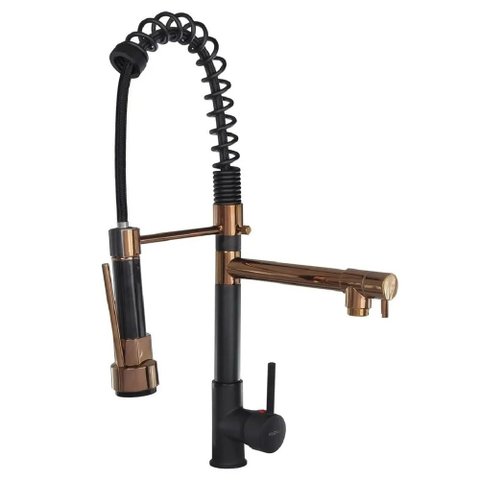 Torneira Gourmet Monocomando Preta/rose de 50cm - Tor-012 - Stillus Home
