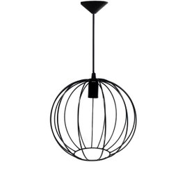 Lustre Pendente Aramado Bola Preto 25x25 - DECORA NA NET - 2