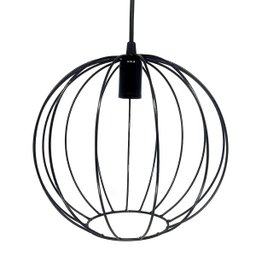 Lustre Pendente Aramado Bola Preto 25x25 - DECORA NA NET - 5