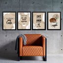Ver imagem 1 de Kit 4 Quadros para Cantinho do Café 33x24cm:moldura Preta
