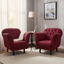 Ver imagem 2 de Kit 2 Poltronas Decorativa Dália Suede Marsala Pés Madeira Mz Decor