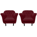 Ver imagem 3 de Kit 2 Poltronas Decorativa Dália Suede Marsala Pés Madeira Mz Decor