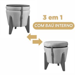 Puff Decorativo 4 em 1 – Assento, Baú, Mesa e Estilo para Seu Ambiente - 2