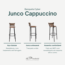 Ver imagem 3 de Kit 3 Banquetas 80cm para Balcão Ilha Bancada Área Gourmet Encosto em Junco Banco Itagold