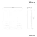 Ver imagem 4 de Guarda Roupa Casal Vivacce 4 Portas e 4 Gavetas Cinamomo/off White - Móveis Albatroz