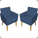 Ver imagem 1 de Kit 2 Poltronas Decorativa para Sala Recepção Nina Capitonê Suede Cores Pé Palito