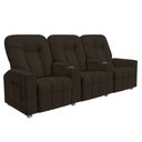 Ver imagem 1 de Poltrona Reclinável para Cinema 3 Lugares Praddo Fh9 Pu Marrom - Mpozenato