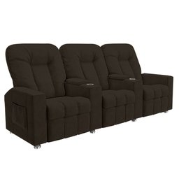 Poltrona Reclinável para Cinema 3 Lugares Praddo Fh9 Pu Marrom - Mpozenato - 1 Poltrona Reclinável para Cinema 3 Lugares Praddo Fh9 Pu Marrom - Mpozenato - 1