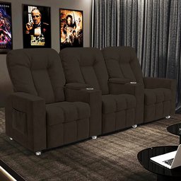 Poltrona Reclinável para Cinema 3 Lugares Praddo Fh9 Pu Marrom - Mpozenato - 2 Poltrona Reclinável para Cinema 3 Lugares Praddo Fh9 Pu Marrom - Mpozenato - 2