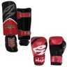 Kit Luva Boxe Muay Thai First Vermelha + Caneleira Extreme Naja - G - 12oz - 2