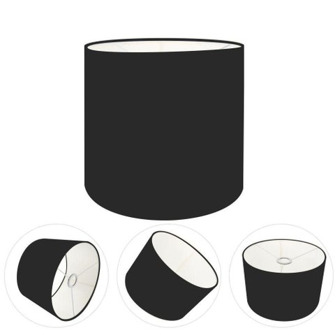 Cúpula Abajur e Luminária Cilíndrica Vivare Cp-7009 Ø25x20cm - Bocal Nacional Preto