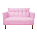 Ver imagem 6 de Sofá Retrô Namoradeira 2l Livia Suede Rosa Bebê