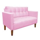 Ver imagem 2 de Sofá Retrô Namoradeira 2l Livia Suede Rosa Bebê