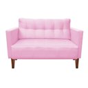 Ver imagem 1 de Sofá Retrô Namoradeira 2l Livia Suede Rosa Bebê