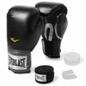 Kit Training Luva Boxe Muay Thai Bandagem Bucal Preta Original Everlast - 14oz - 2