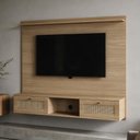 Ver imagem 3 de Painel para TV 72 pol com Bancada Suspensa 160m 2 Portas 3D Tessaro A05 Carvalho - Lyam Decor