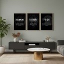 Ver imagem 7 de Kit 3 Quadros Motivacionais Preto e Branco com Moldura:castanho