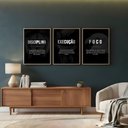 Ver imagem 5 de Kit 3 Quadros Motivacionais Preto e Branco com Moldura:castanho
