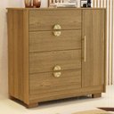 Ver imagem 1 de Cômoda Sapateira para Quarto 1 Porta 4 Gavetas Paraty V01 Nature - Lyam Decor