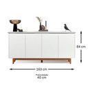 Ver imagem 3 de Aparador Buffet Flow 4 Portas Pés Madeira Maciça 163cm Ej Móveis