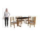 Ver imagem 4 de Conjunto Sala de Jantar Elisa em Madeira Maciça 6 Cadeiras Boucle Cinza