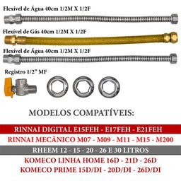 Kit Ligação Aquecedor 1/2mx1/2f 40cm Registro 90 Druck - 4