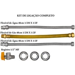 Kit Ligação Aquecedor 1/2mx1/2f 40cm Registro 90 Druck - 3