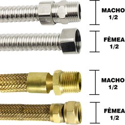 Kit Ligação Aquecedor 1/2mx1/2f 40cm Registro 90 Druck - 2