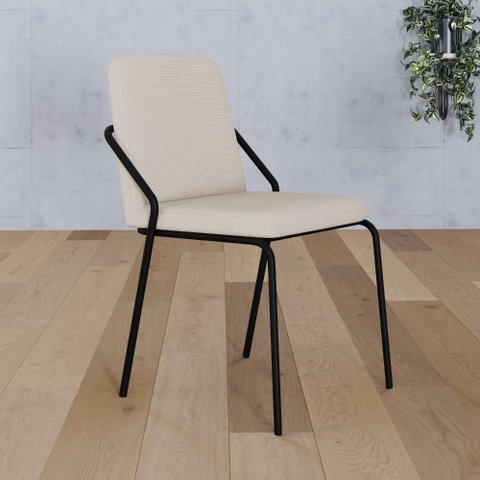 Conjunto 2 Cadeiras de Jantar Bloom Tecido City Est.Preta