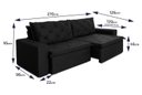 Ver imagem 3 de Sofá Cama Retrátil Reclinável 2,70m Bangkok Suede Velut Preto Molas no Assento - King House
