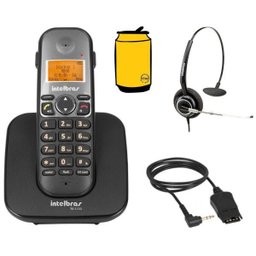 Kit Aparelho Telefone Fixo sem Fio Bina e Headset Intelbras - 1