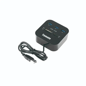 Hub Usb 2.0 com Leitor de Cartão Mst-008 Tomate