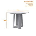 Ver imagem 4 de Sala de Jantar Mesa Redonda Isabela 1,00x1,00 Mts e 4 Cadeiras Ype/off White Linho Cinza New Ceval