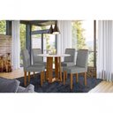 Ver imagem 1 de Sala de Jantar Mesa Redonda Isabela 1,00x1,00 Mts e 4 Cadeiras Ype/off White Linho Cinza New Ceval